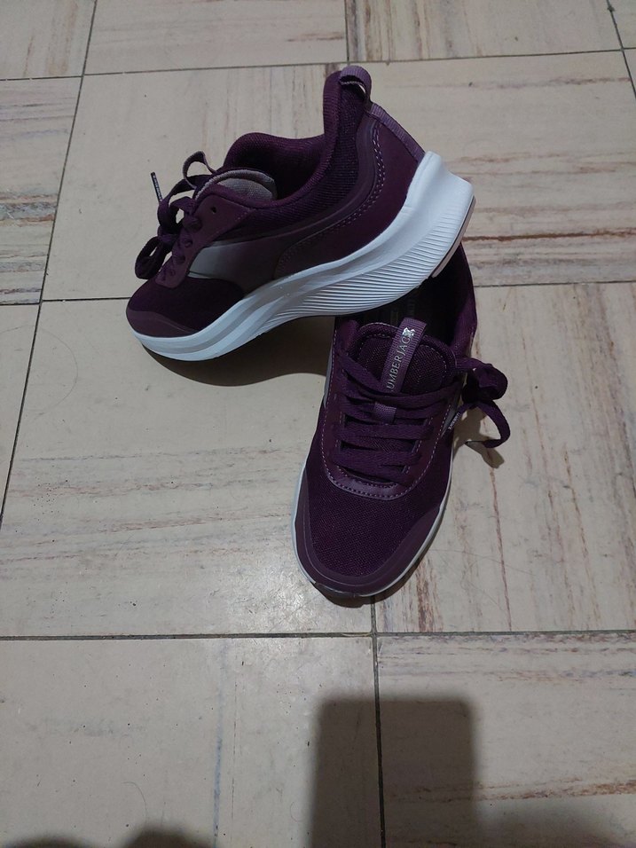 Mor Bağcıklı Kadın Spor Ayakkabı - Görsel 4