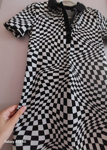 Ekose Desenli Midi Elbise - Görsel 3