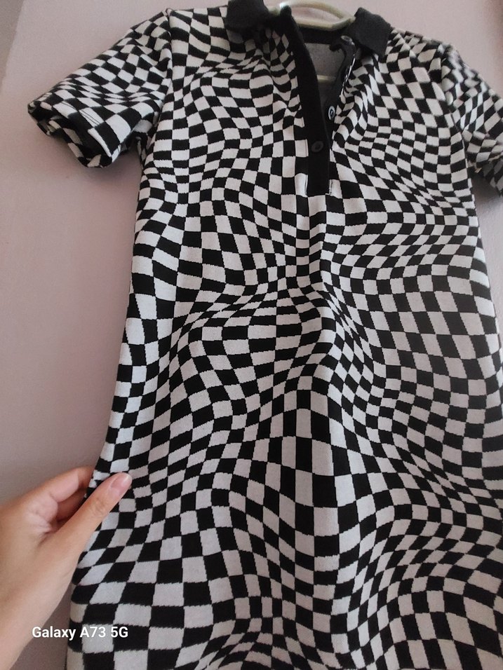 Ekose Desenli Midi Elbise - Görsel 3