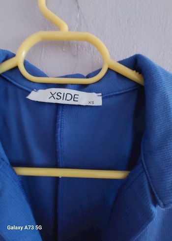 Mavi V Yaka Uzun Kollu Elbise - Görsel 3