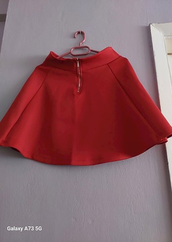 Kırmızı Kadın Mini Etek - Görsel 3