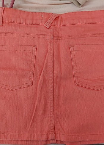 Düğmeli Pembe Mini Etek - Görsel 4