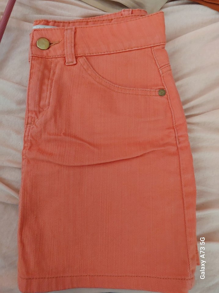 Düğmeli Pembe Mini Etek - Görsel 3