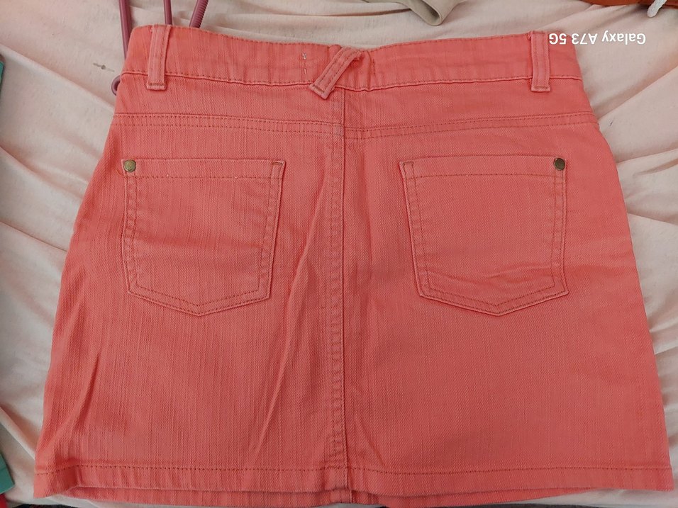 Düğmeli Pembe Mini Etek - Görsel 4