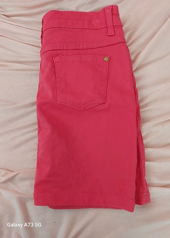 Düğmeli Pembe Midi Mini Etek - Görsel 2