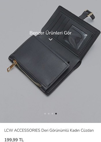 Fermuarlı Siyah Deri Kadın Cüzdanı - Görsel 3
