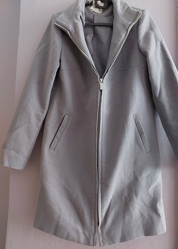 Gri Fermuarlı Uzun Kaban - Görsel 2