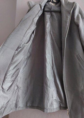 Gri Fermuarlı Uzun Kaban - Görsel 3