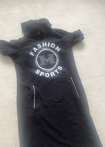 Siyah Baskılı Kısa Kollu Uzun Kadın Elbise - Görsel 2