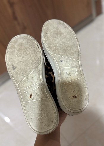 Kahverengi Leopar Desenli Kadın Spor Ayakkabı - Görsel 3