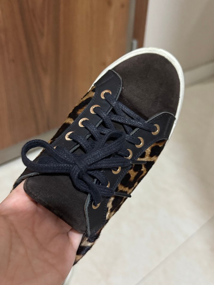 Kahverengi Leopar Desenli Kadın Spor Ayakkabı - Görsel 4