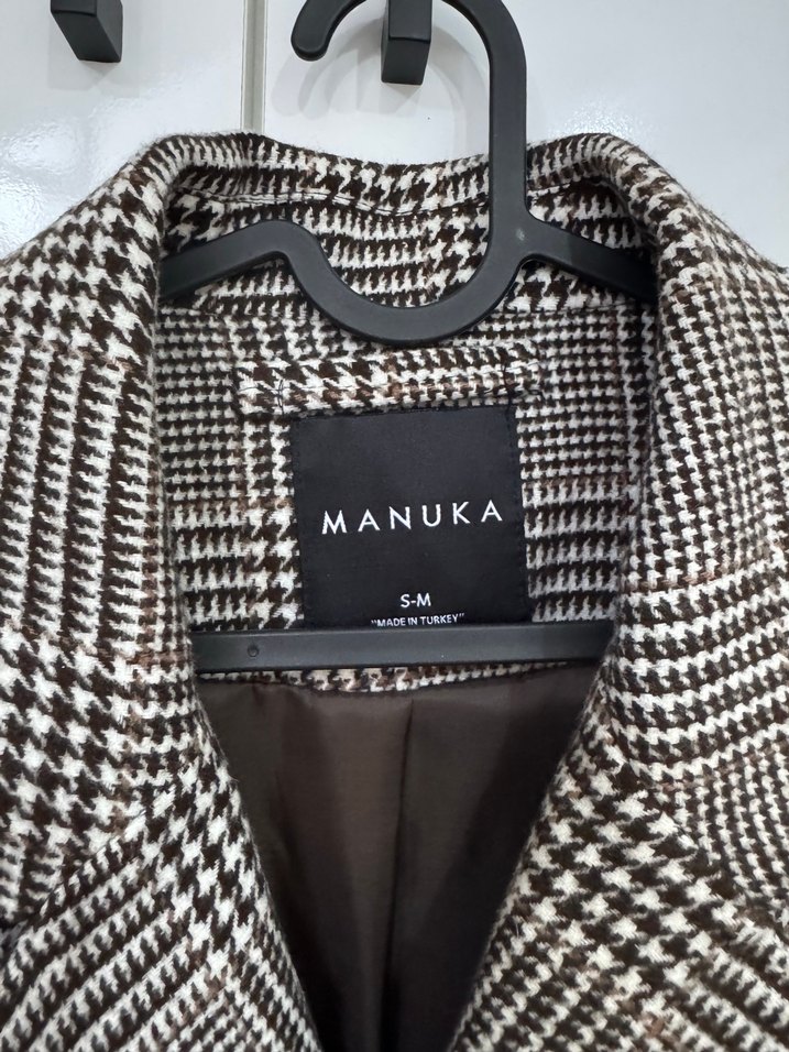 Manuka Düğmeli, Ekoseli Kadın Blazer Ceket - Görsel 4