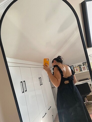 Sırt dekolteli midi elbise - Görsel 5