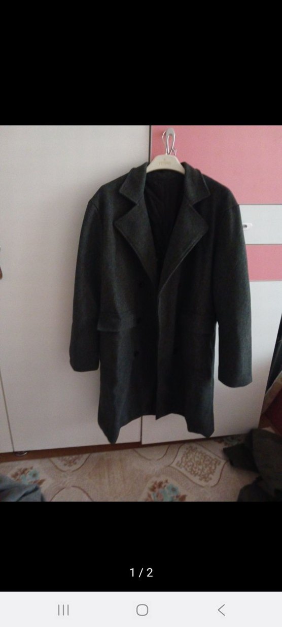 Düğmeli Siyah Midi Erkek Kaban - Görsel 2