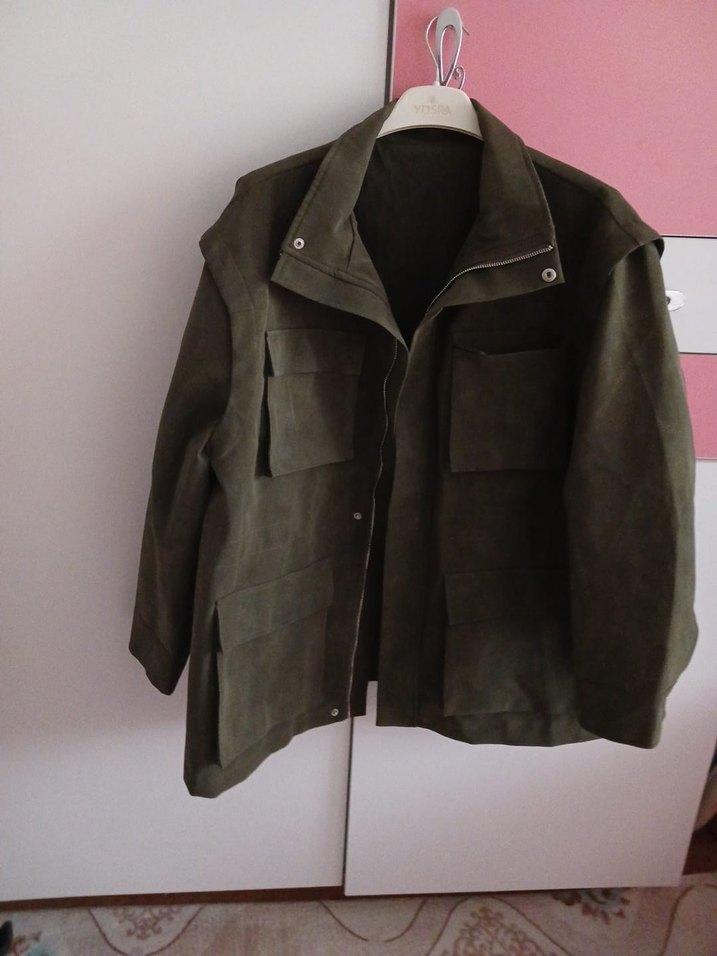 Düğmeli Kahverengi Süet Kadın Ceket - Görsel 3