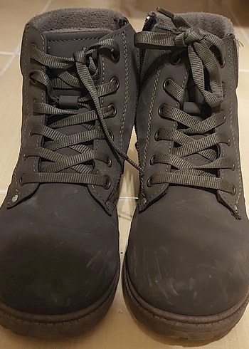 Gri Kadın Dolgu Topuklu Sokak Stili Botlar - Görsel 2