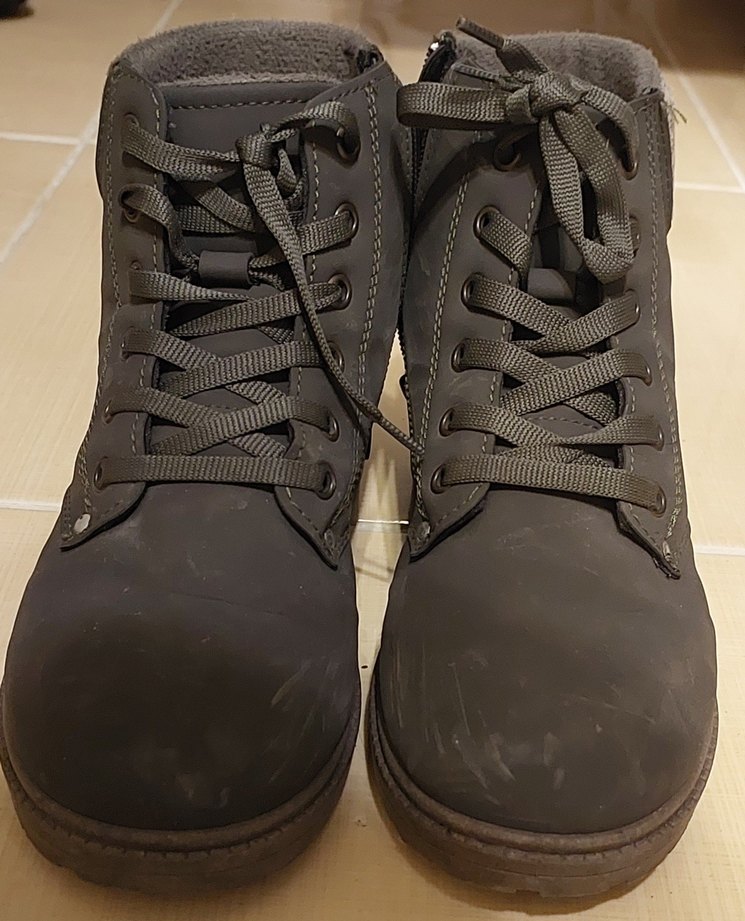 Gri Kadın Dolgu Topuklu Sokak Stili Botlar - Görsel 2