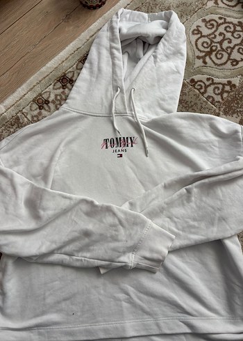 Tommy Jeans Beyaz Kapüşonlu Sweatshirt
