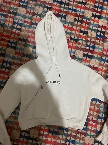 Zara basic kapüşonlu sweatshirt crop