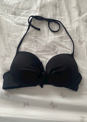 Siyah Strappy Kadın Bikini Üstü
