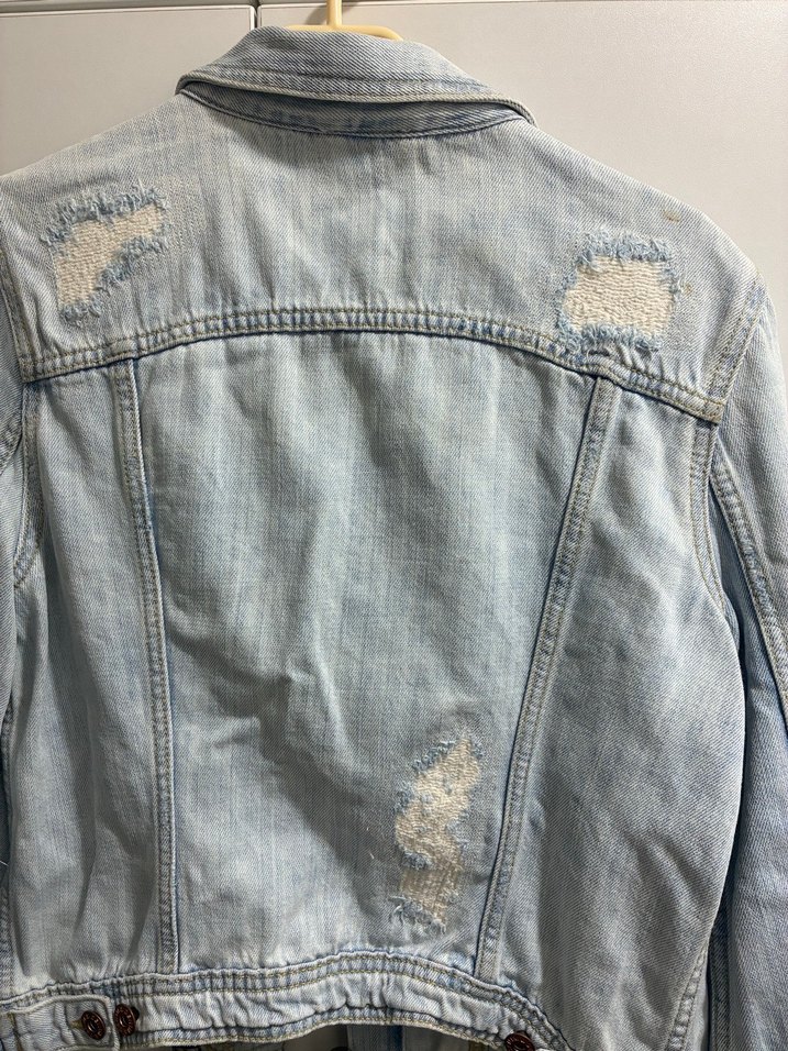 H&M Düğmeli Açık Mavi Kadın Kot Ceket - Görsel 5