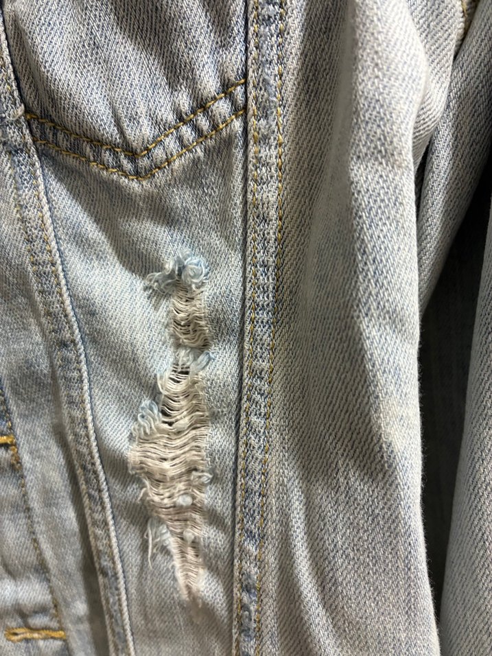 H&M Düğmeli Açık Mavi Kadın Kot Ceket - Görsel 4