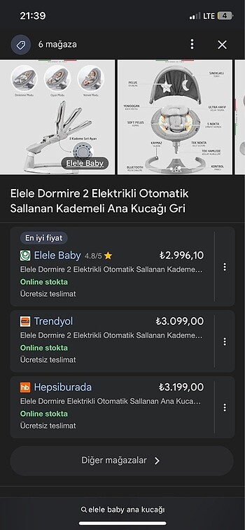 Elele Baby Dormire 2 Elektrikli Ana Kucağı