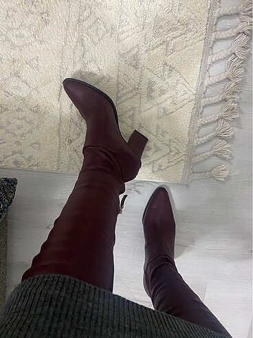 37 Beden bordo Renk Mango Bordo Çorap Çizme