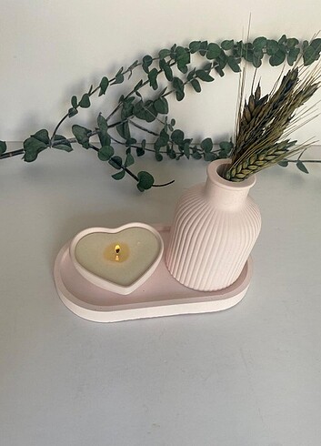 Pembe dekoratif 3'lü