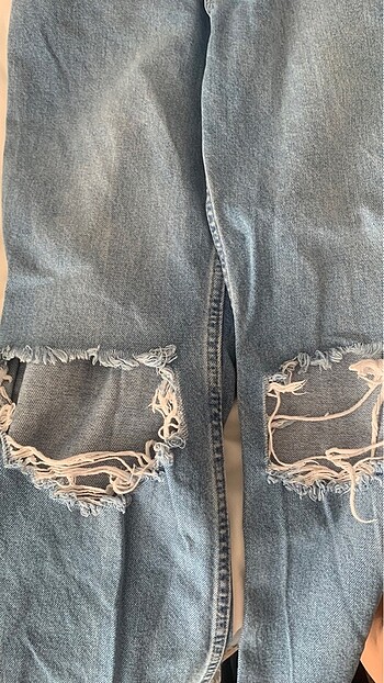 34 Beden mavi Renk Zara muadili yırtık wide leg jean kot