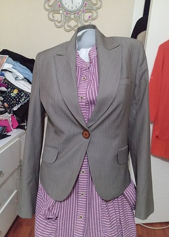 Hobby Life Düğmeli Bej Kadın Blazer Ceket