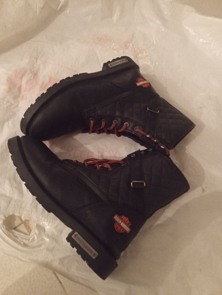 Siyah Deri Biker Stiletto Topuklu erkek Bot - Görsel 3