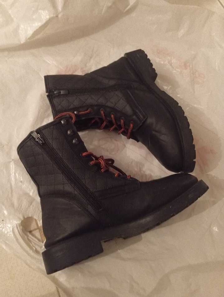 Siyah Deri Biker Stiletto Topuklu erkek Bot - Görsel 2