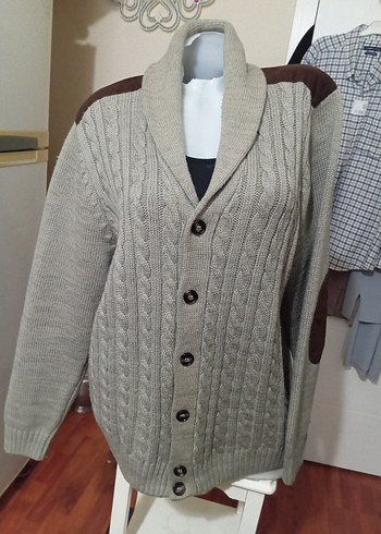 Erkek Gri Örgü Hırka, Düğmeli, Regular Fit - Görsel 6