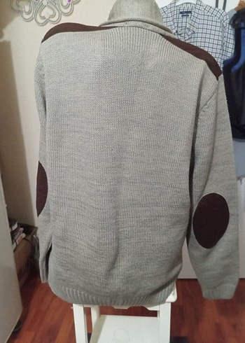 Erkek Gri Örgü Hırka, Düğmeli, Regular Fit - Görsel 3