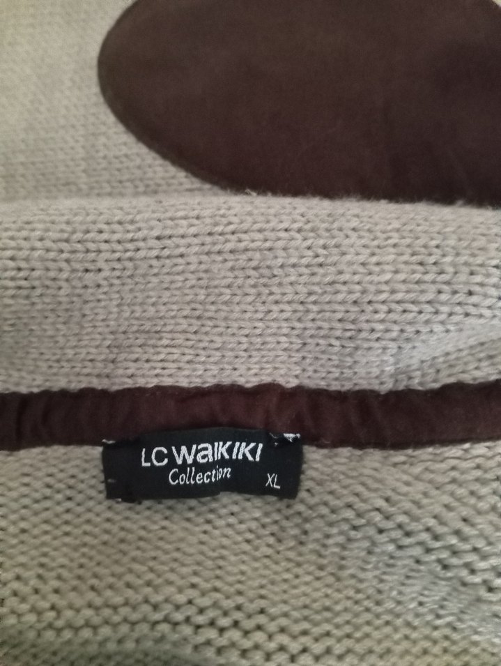 Erkek Gri Örgü Hırka, Düğmeli, Regular Fit - Görsel 4