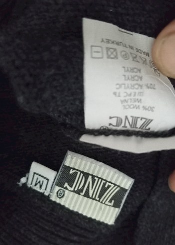 Düğmeli Gri Yün Hırka - Görsel 6