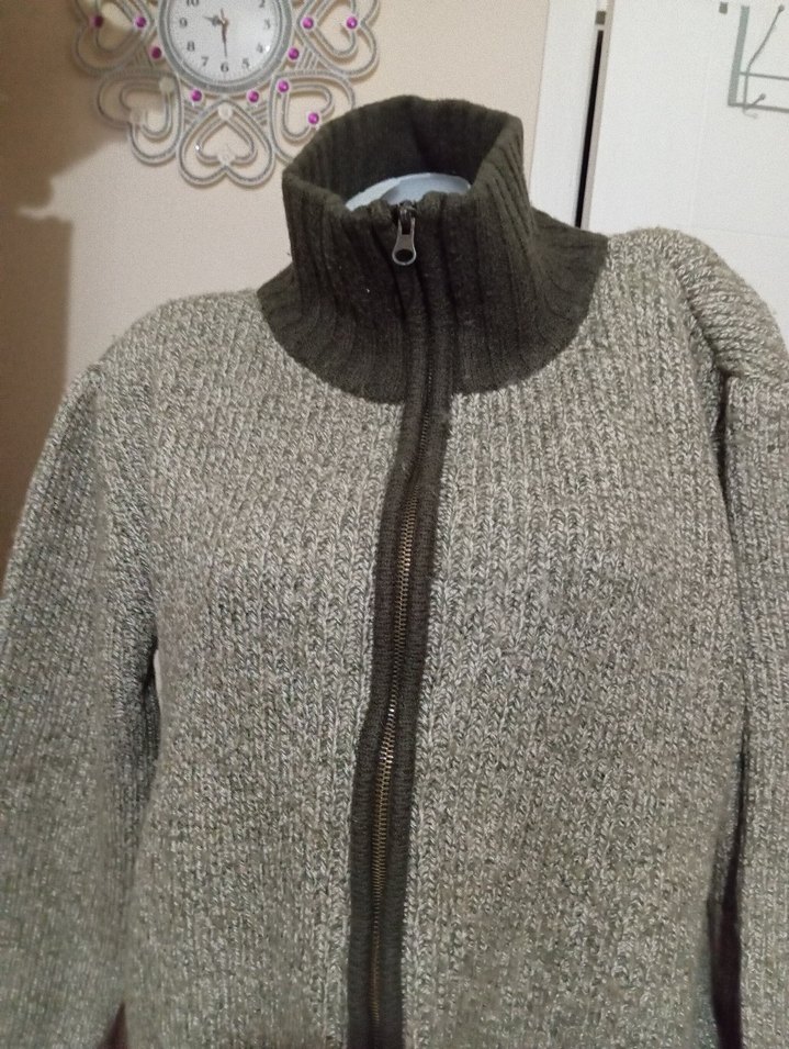 Erkek  Örgü Fermuarlı Yarım Balıkçı Kazak - Görsel 2