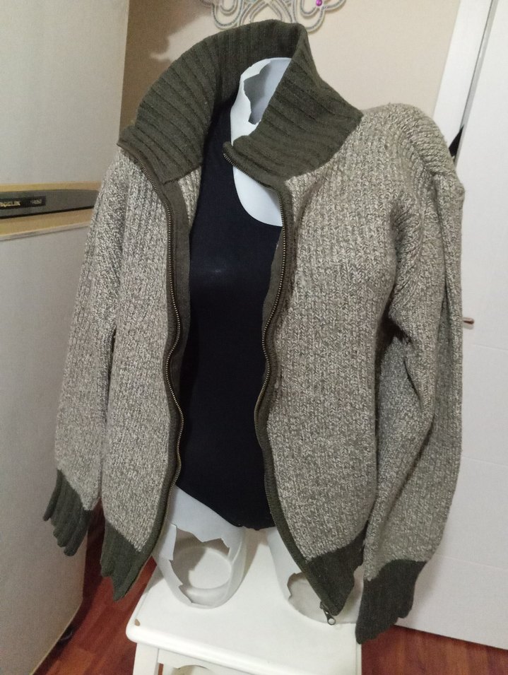 Erkek  Örgü Fermuarlı Yarım Balıkçı Kazak - Görsel 4