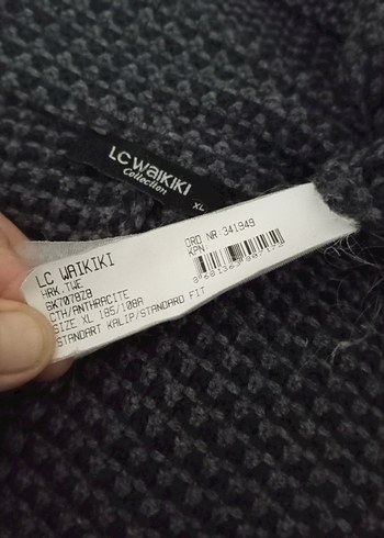 Düğmeli Gri Erkek Triko Hırka - Görsel 5