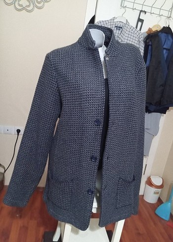 Düğmeli Gri Erkek Triko Hırka - Görsel 2