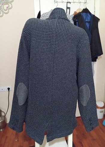 Düğmeli Gri Erkek Triko Hırka - Görsel 4