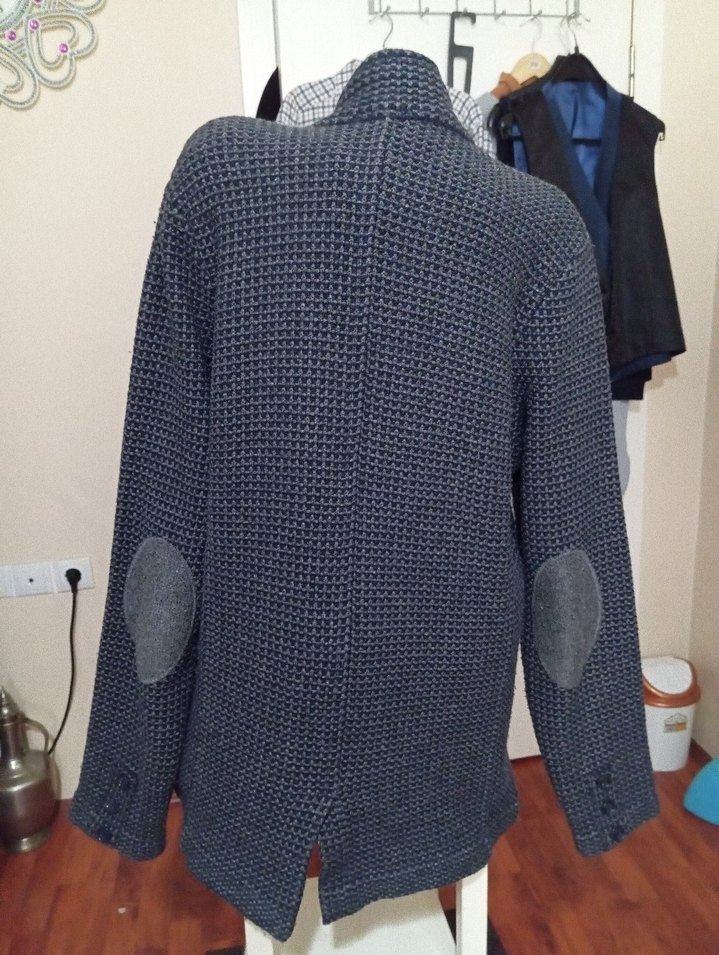 Düğmeli Gri Erkek Triko Hırka - Görsel 4