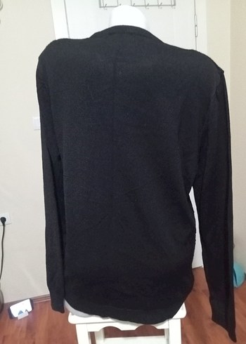 Siyah Örgü Basic Kazak - Görsel 3