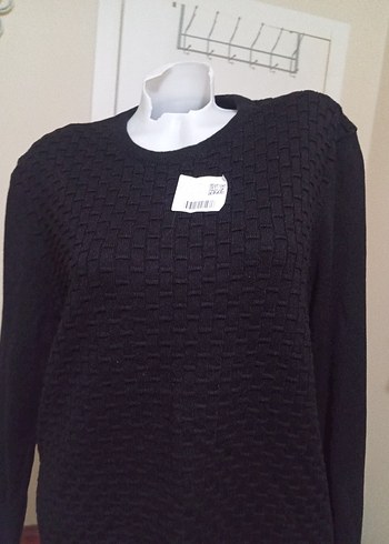 Siyah Örgü Basic Kazak - Görsel 6