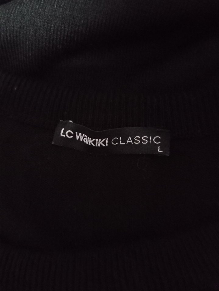 Siyah Örgü Basic Kazak - Görsel 4