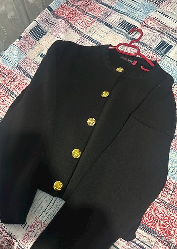 Düğmeli Siyah Kadın hırka - Görsel 2