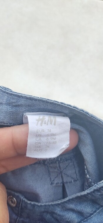 6-9 Ay Beden mavi Renk Bebek jean elbise