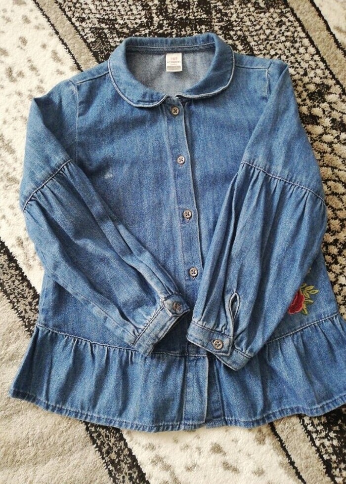 Lcw baby, kız çocuk jean kot gömlek  - Görsel 3