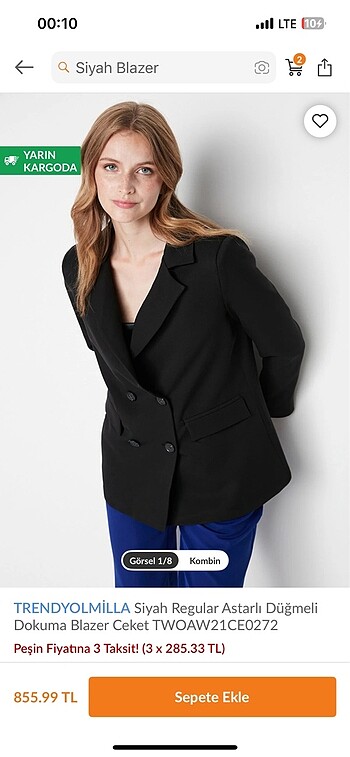 Siyah blazer